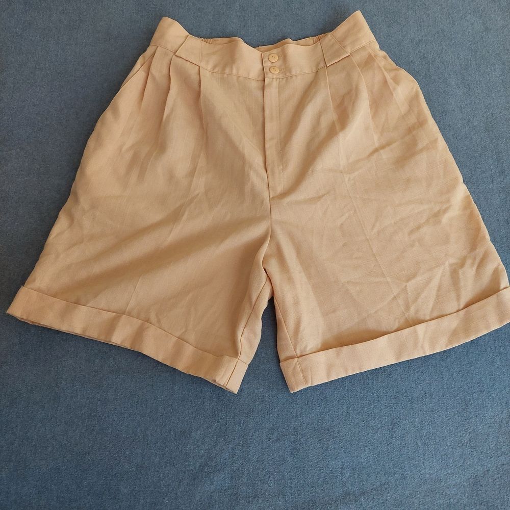 Vtg 90s Fundamental Things Petites Peach High Waisted Pleated Shorts 10P